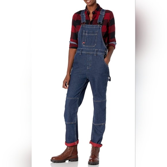 Dickies Women's XL  warming temp IQ denim bibs overall - Picture 1 of 9